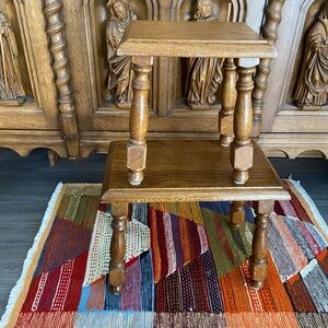 Pair of Solid Wood Nesting Stools or Plantstands